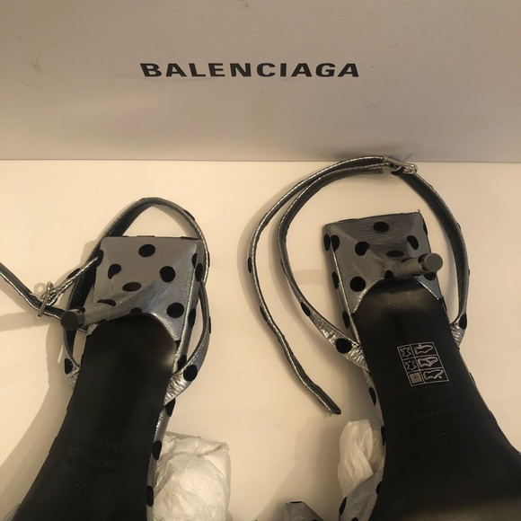 Balenciaga polda dots metalic satin sandals 39 - Picture 7 of 8